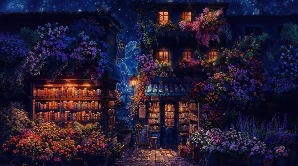 Cozy Lofi Bookstore Live Wallpaper