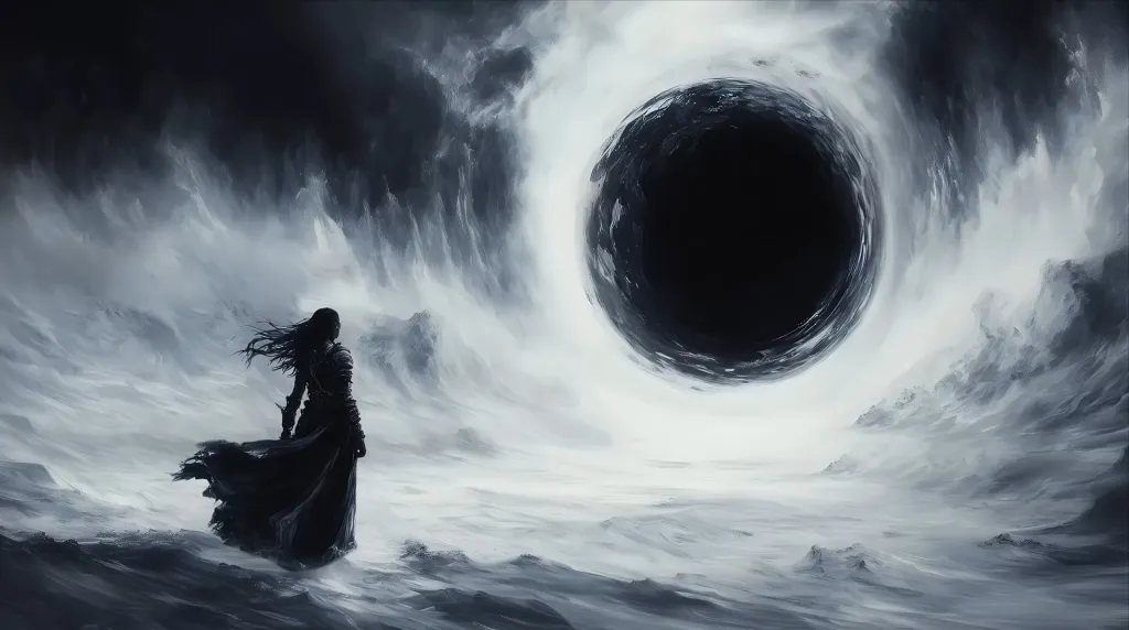 Mysterious Woman Live Wallpaper with Black Hole