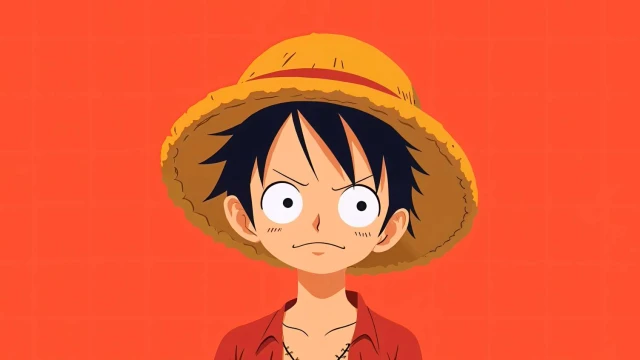 One Piece - Luffy Minimalist Orange Portrait Live Wallpaper