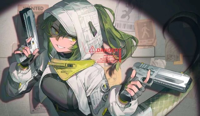 Tactical Anime Girl - Dual Pistols Green Aesthetic Live Wallpaper