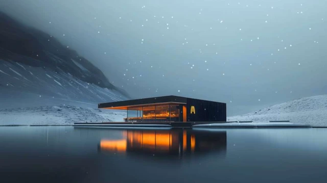 Cozy McDonald's on Lake Live Wallpaper