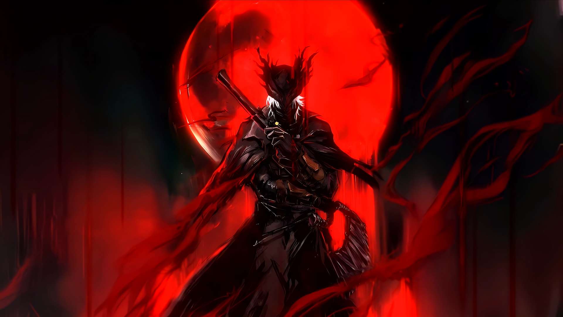 Moonbound Hunter – Bloodborne’s Crimson Vigil Live Wallpaper