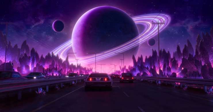 Synthwave Highway Live Wallpaper