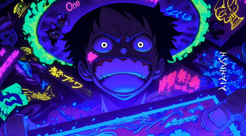 One Piece - Luffy Neon RGB Live Wallpaper