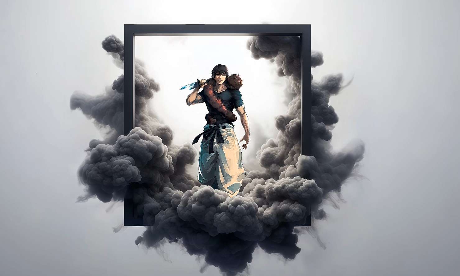 Jujutsu Kaisen - Toji Fushiguro Smoke Frame Live Wallpaper