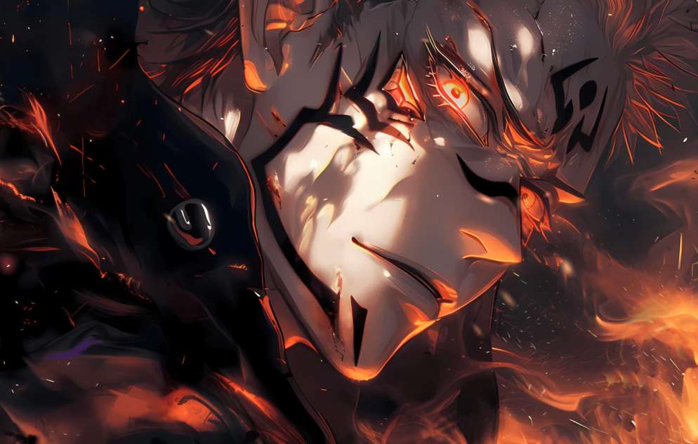 Jujutsu Kaisen - Ryomen Sukuna Fiery Portrait Live Wallpaper