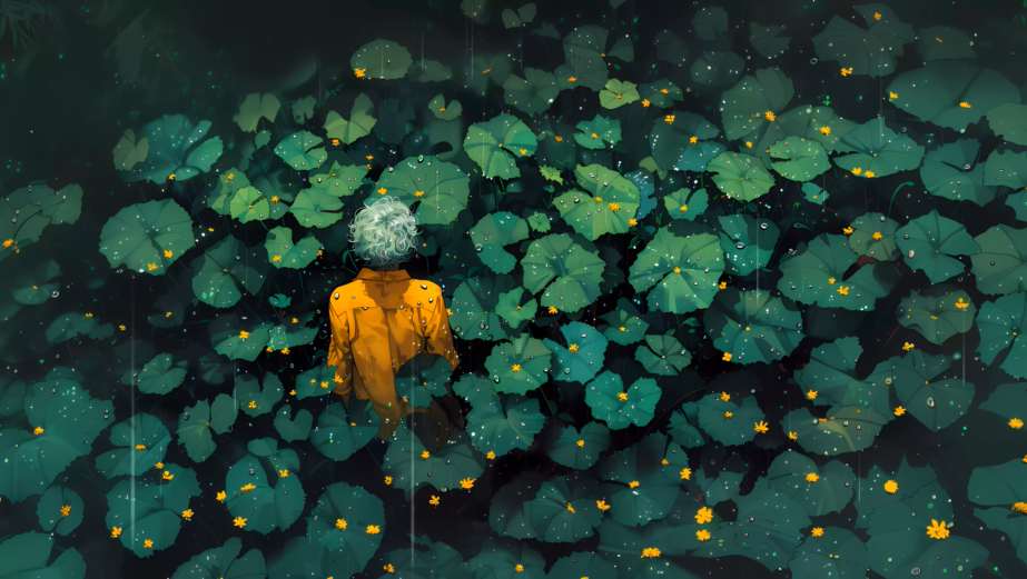 Rainy Lily Pads - Yellow Raincoat Live Wallpaper