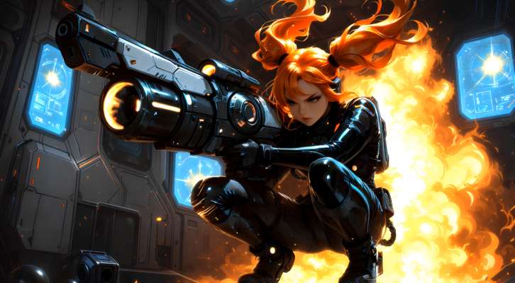 Sci-Fi Anime Girl Heavy Gunner Live Wallpaper