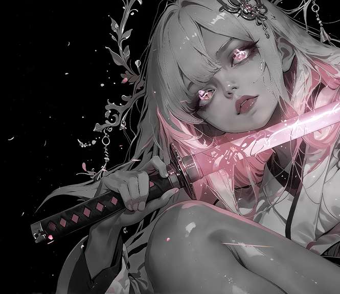 White-Haired Samurai Live Wallpaper