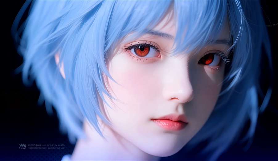 Realistic Rei Ayanami Portrait Live Wallpaper