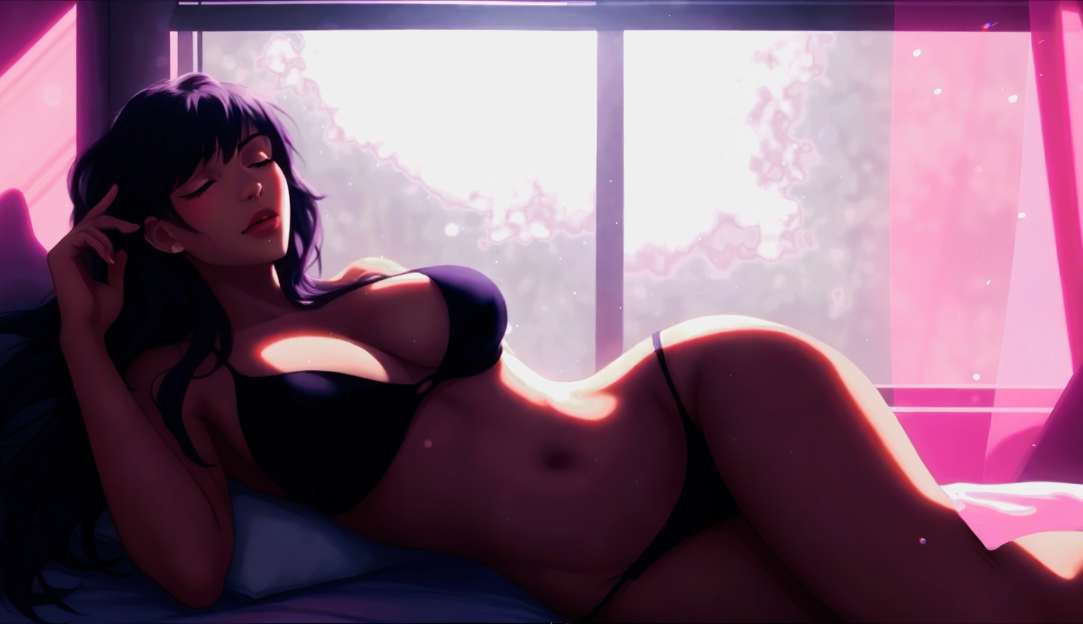 Girl Lounging by Sunny Window Live Wallpaper