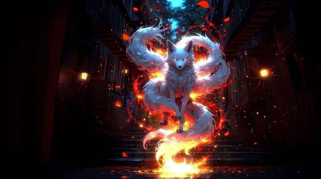 White Fantasy Fox Live Wallpaper