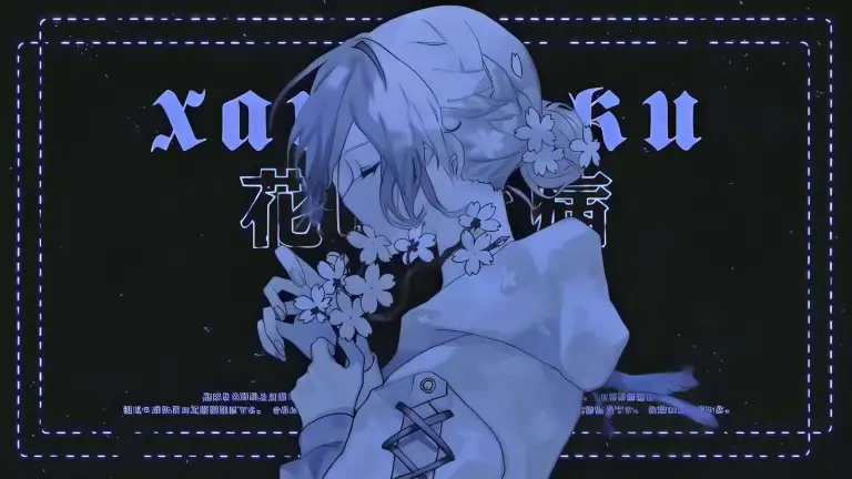 Anime Girl Blue Flowers Live Wallpaper