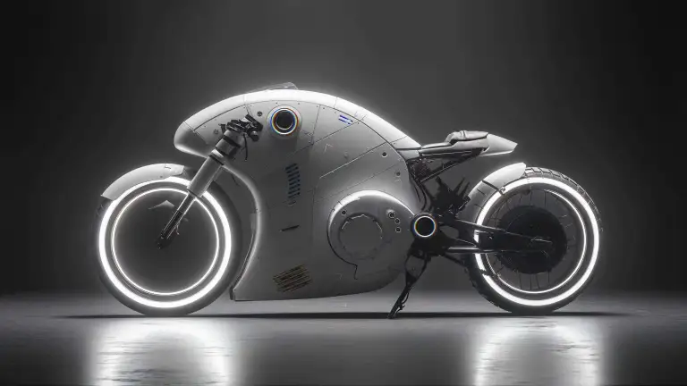 Futuristic White Motorcycle Live Wallpaper