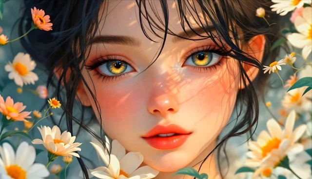 Anime Girl Daisy Eyes Live Wallpaper