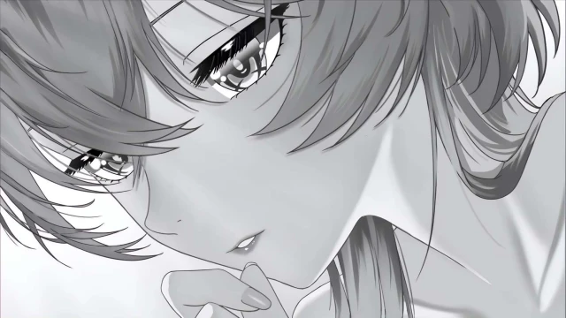 Anime Girl Monochrome Closeup Art 4K Live Wallpaper