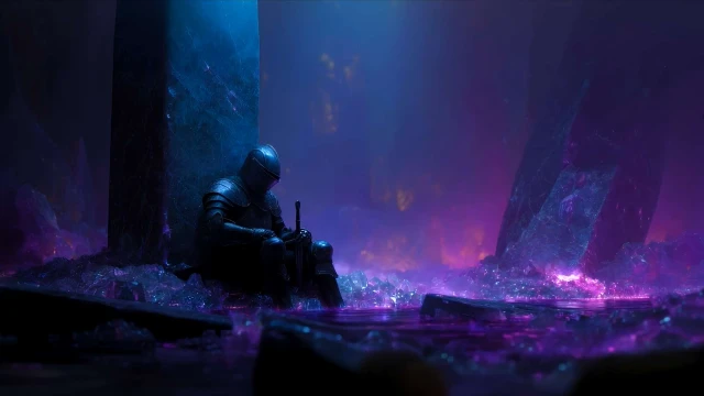 Dark Knight Crystal Cave Fantasy Live Wallpaper