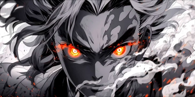 Demon Slayer - Rengoku Monochrome Live Wallpaper