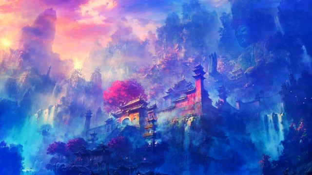 Fantasy Temple Landscape 4K Live Wallpaper