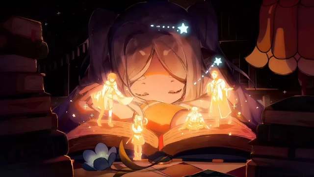 Frieren Magic Storybook Glow Live Wallpaper