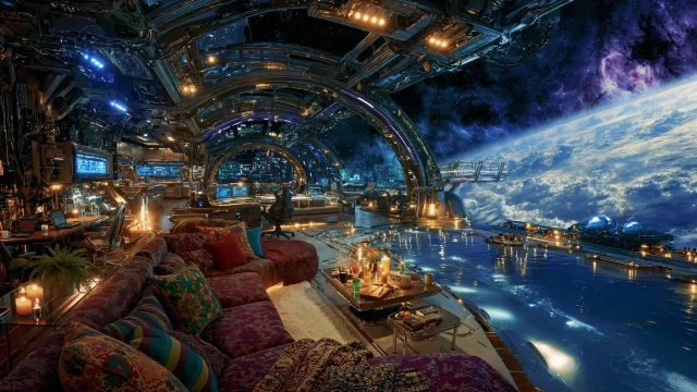 Futuristic Space Station Live Wallpaper