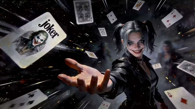 Harley Quinn Joker Cards Chaos Live Wallpaper