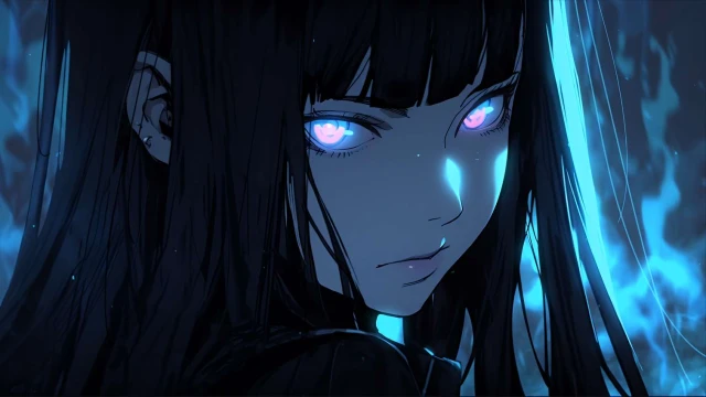 Hinata Hyuga Blue Glow Eyes Naruto Live Wallpaper