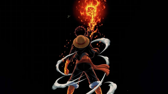 Monkey D Luffy Fire Fist Dark Anime Live Wallpaper