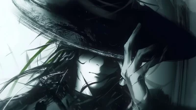 Mysterious Ronin - Dark Painterly 4K Wallpaper