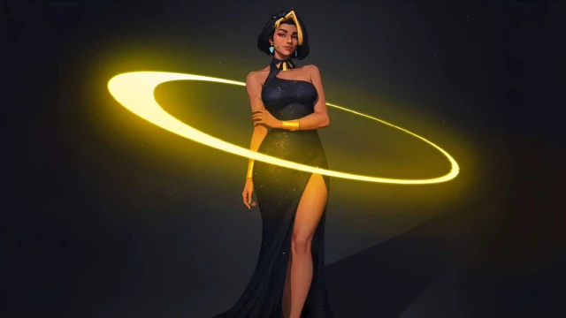 Overwatch - Pharah Golden Halo Gown 4K Wallpaper