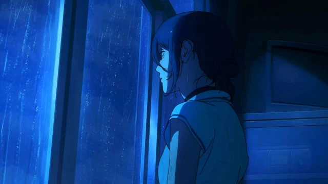 Reze Rainy Window Blue Live Wallpaper
