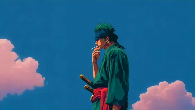 Roronoa Zoro Under Blue Sky - One Piece Live Wallpaper