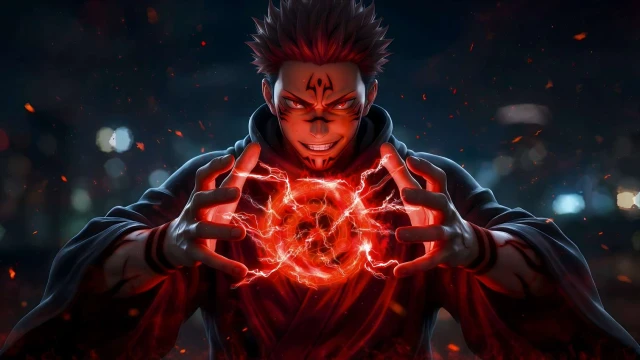 Ryomen Sukuna Red Energy Jujutsu Kaisen Live Wallpaper