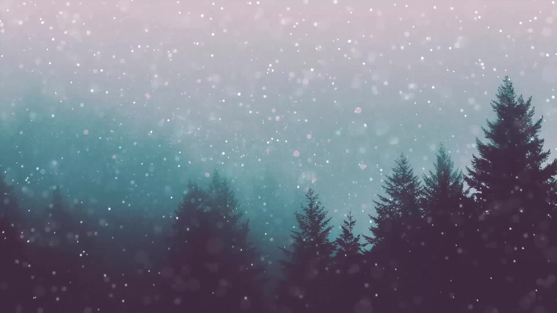 Heavy Snowing Forest