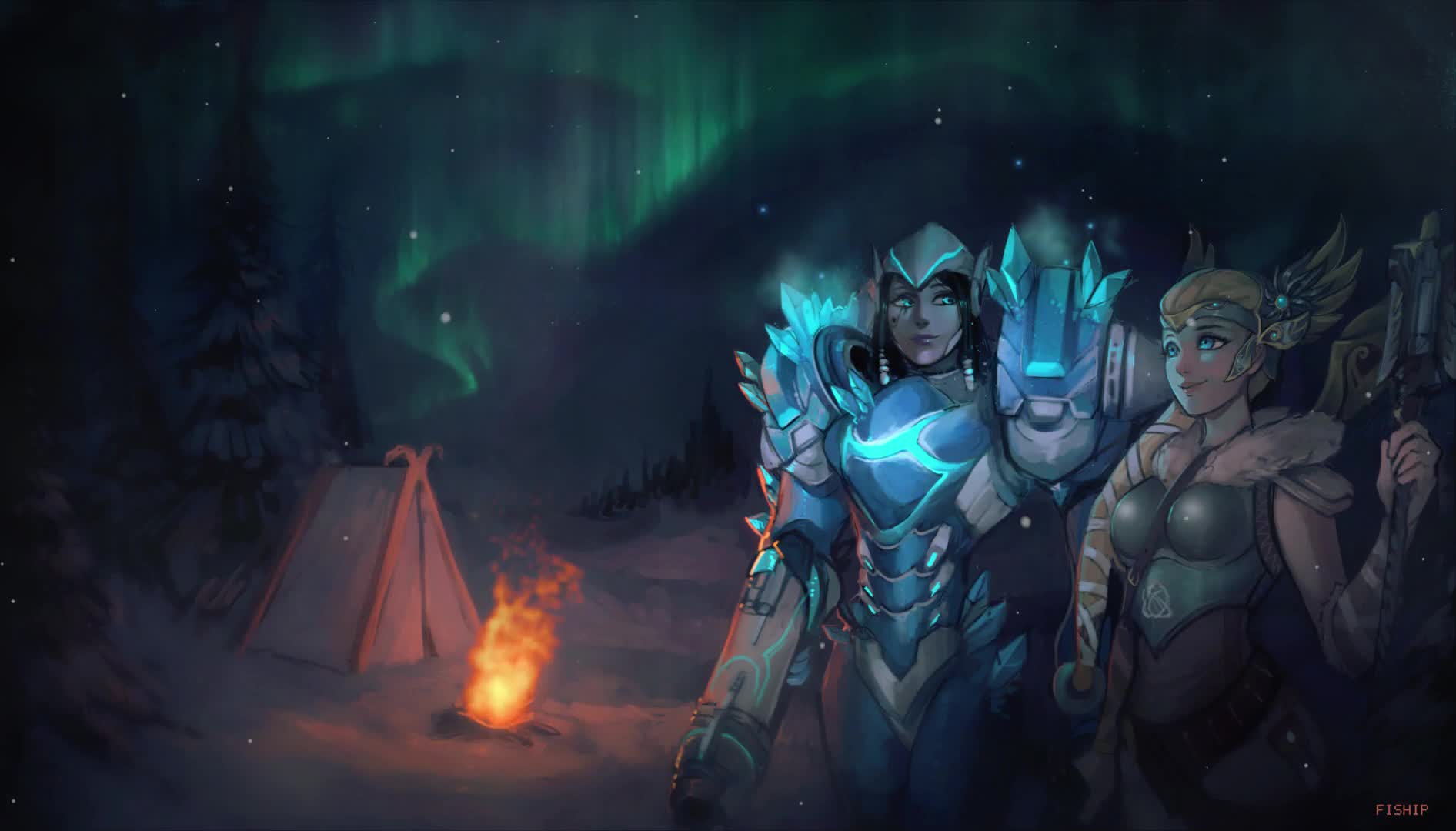 Frostbite Pharah Valkirie Mercy HD LIve Wallpaper