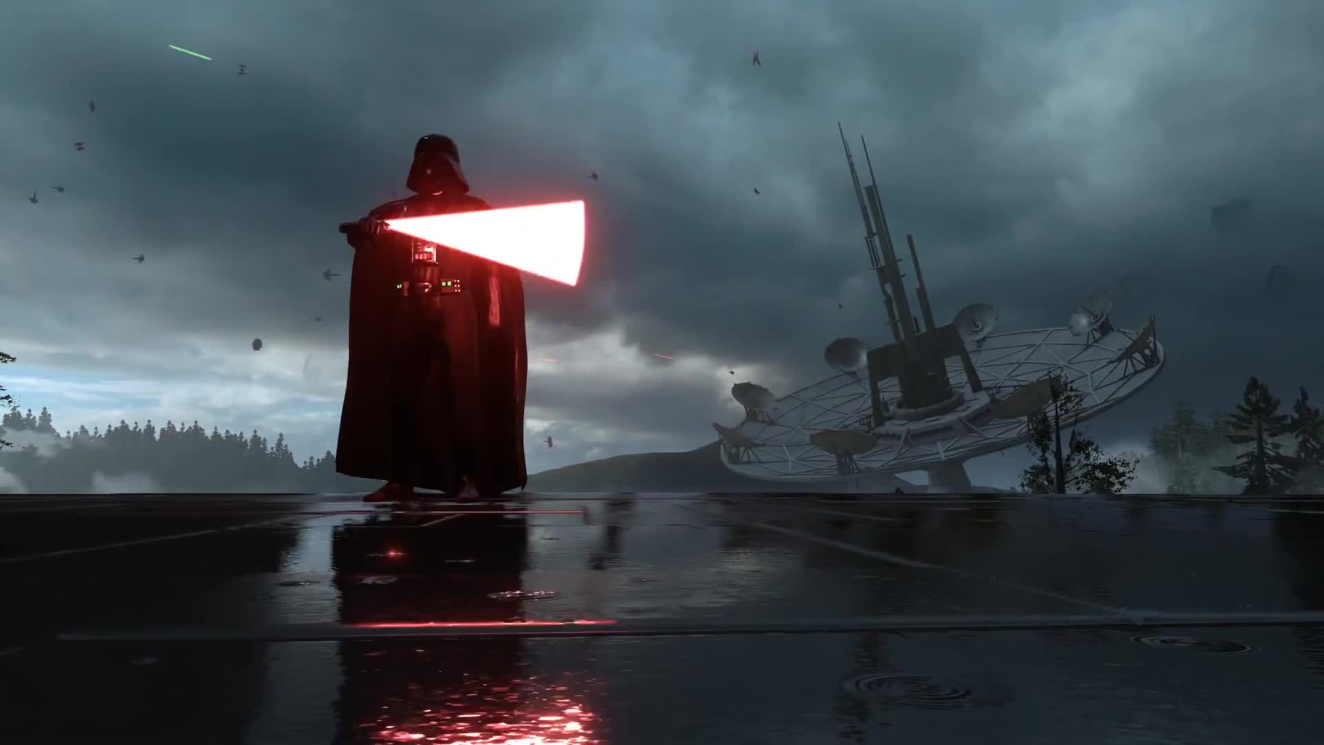 Darth Vader Endor Rain Live Wallpaper