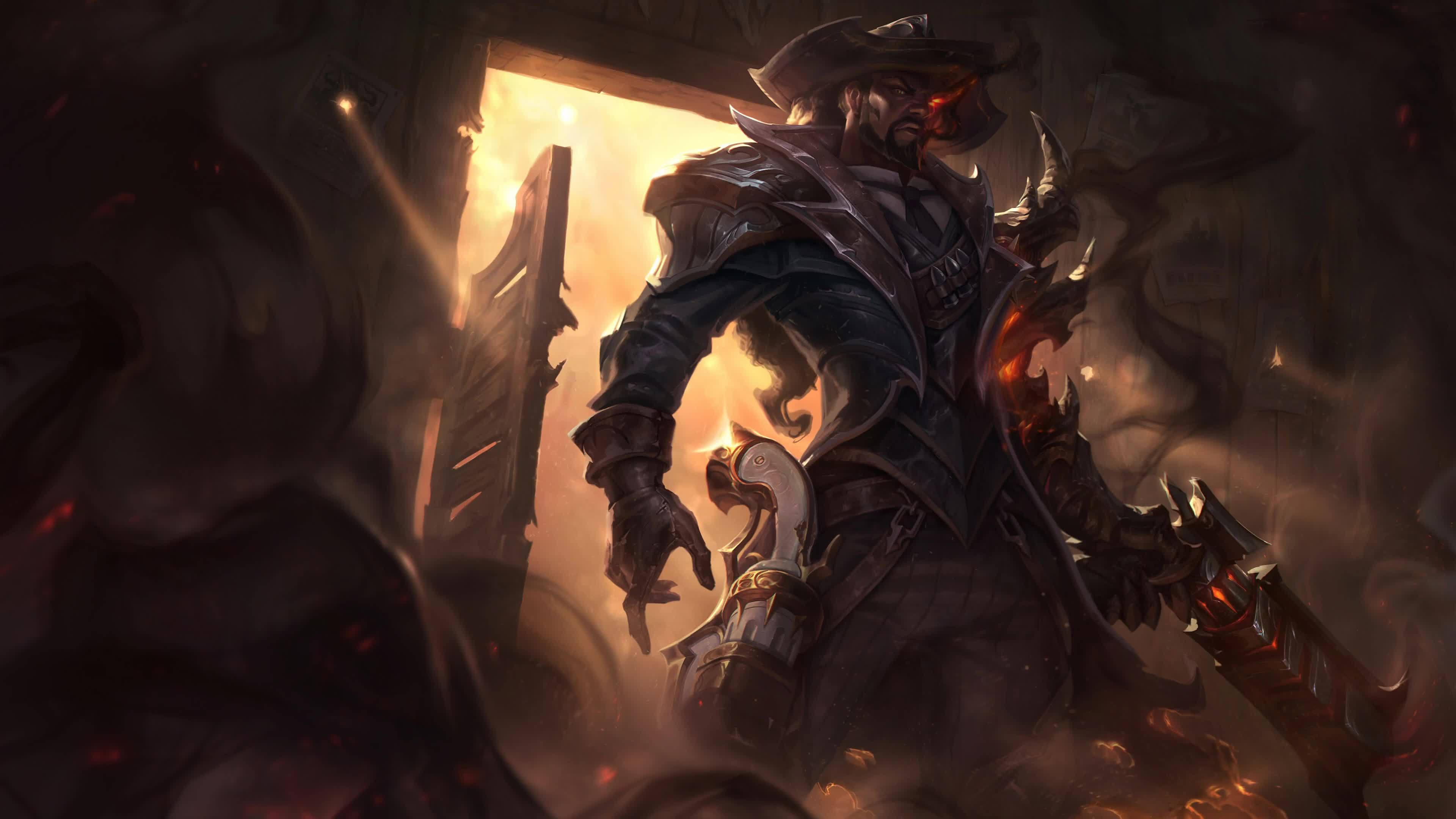 High  Noon  Lucian  Splash  Art  4K  Lol  Live  Wallpaper