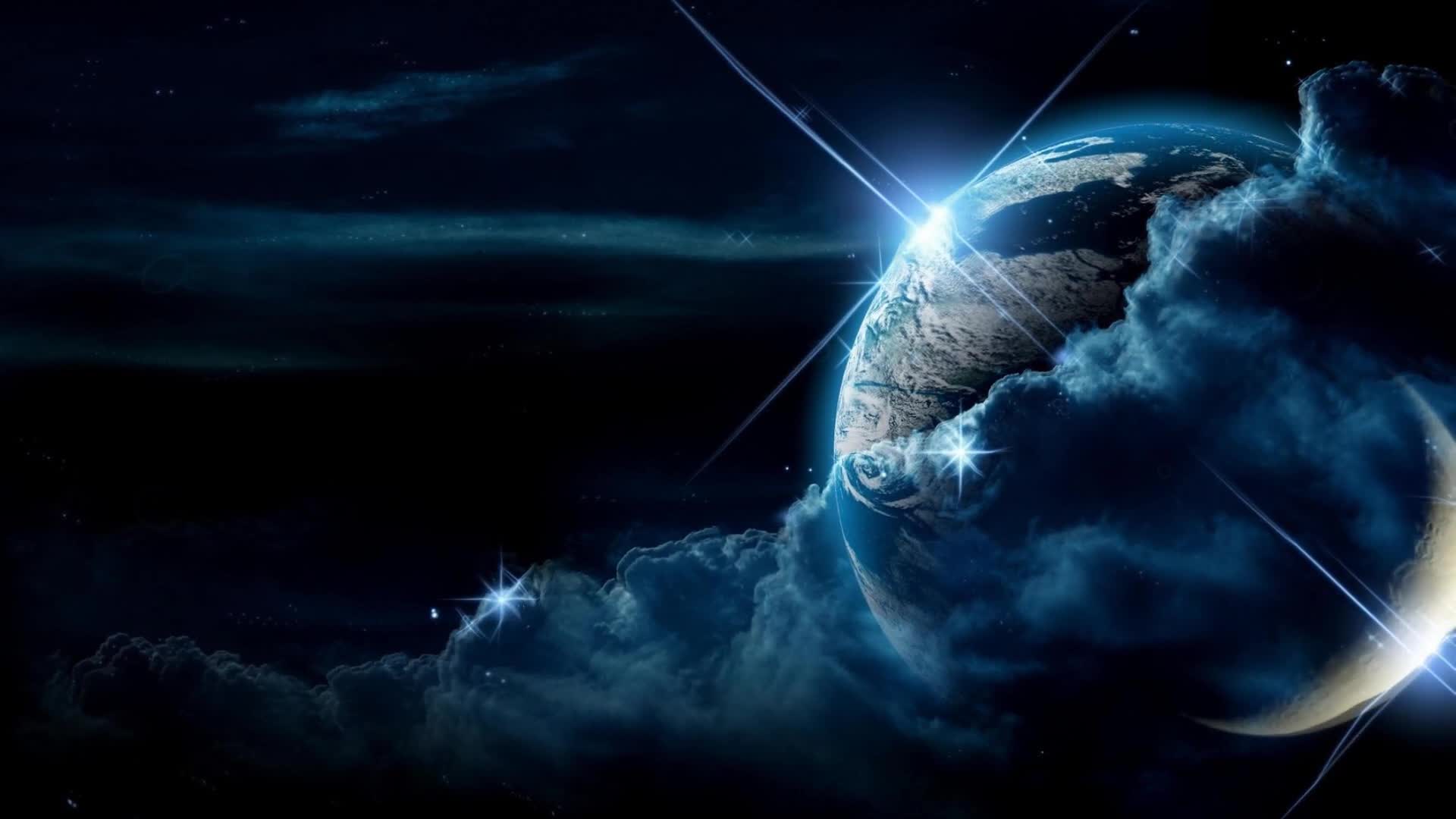 Earth  And  Moon  Fantasy  Artwork