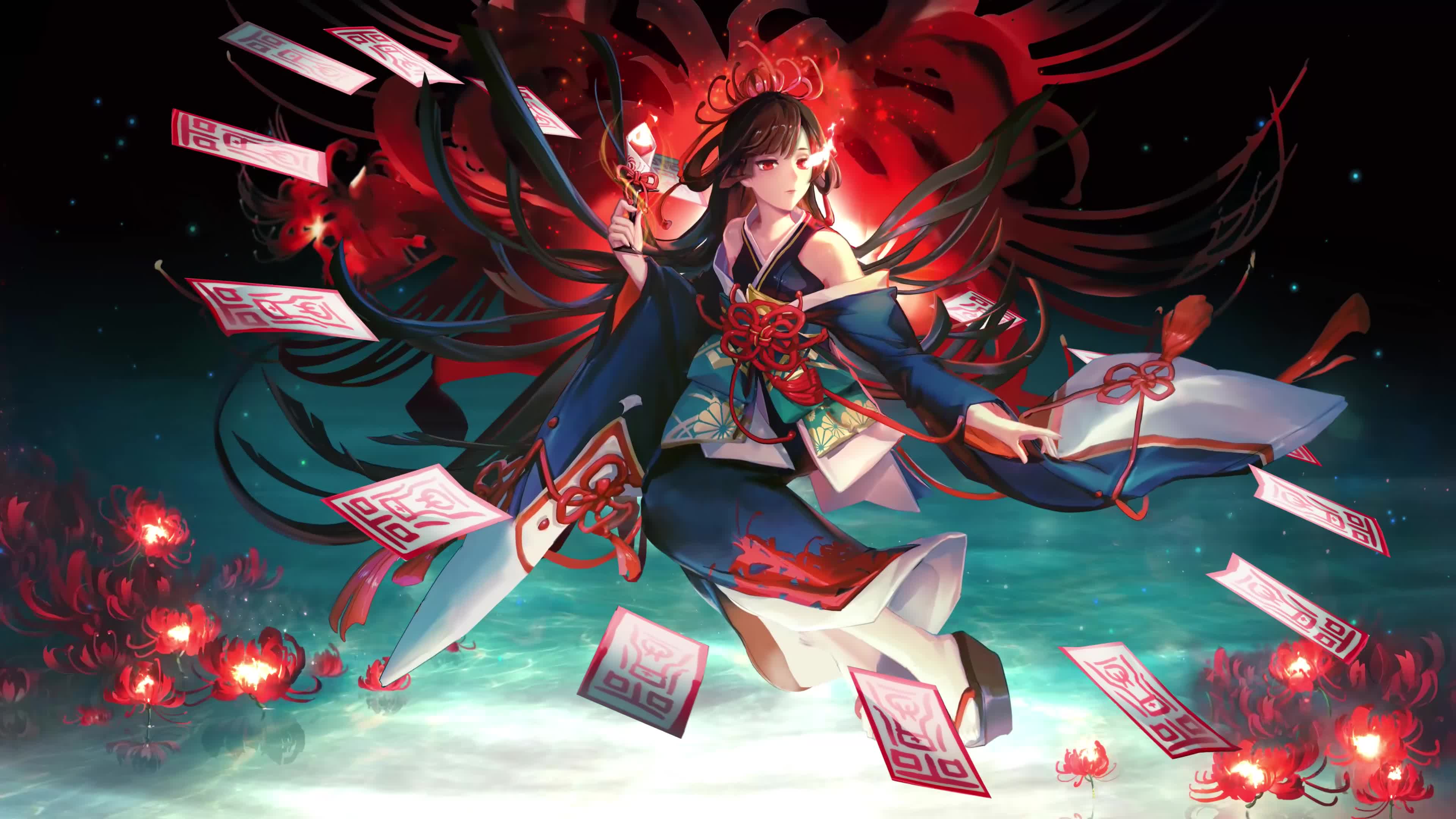 4K Anime 彼岸花 Red Spider Lily
