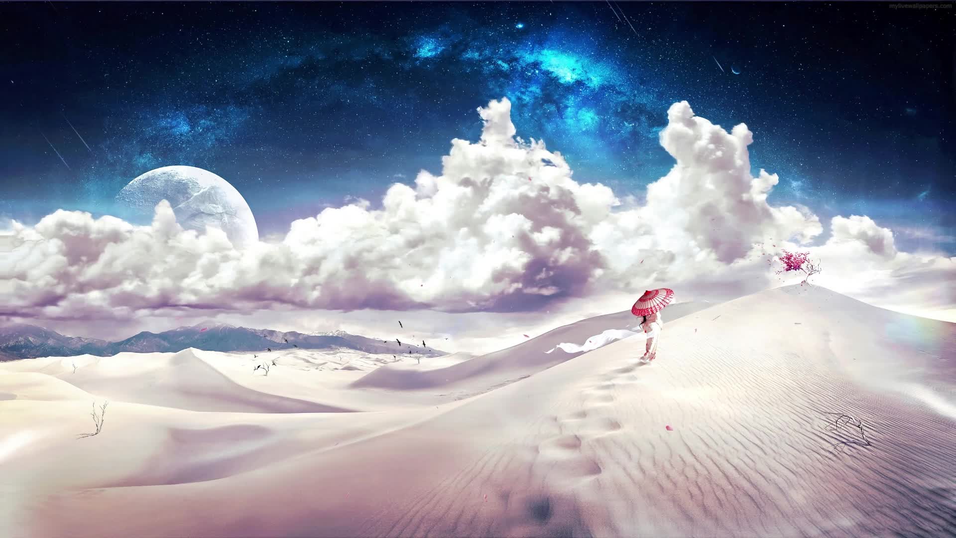 Live Wallpaper Desert Meteor Shower