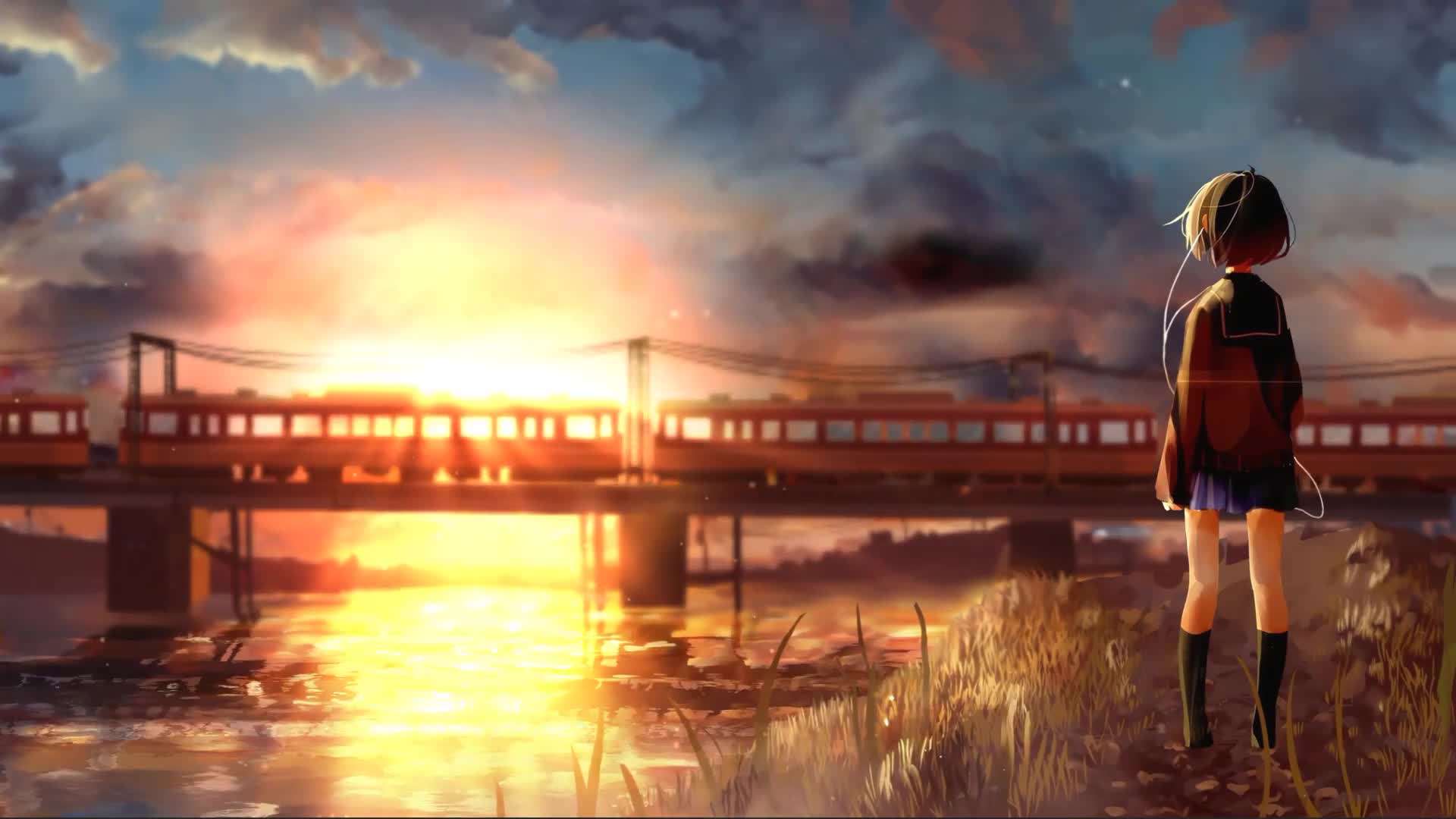 Long Train Anime Girl Live Wallpaper