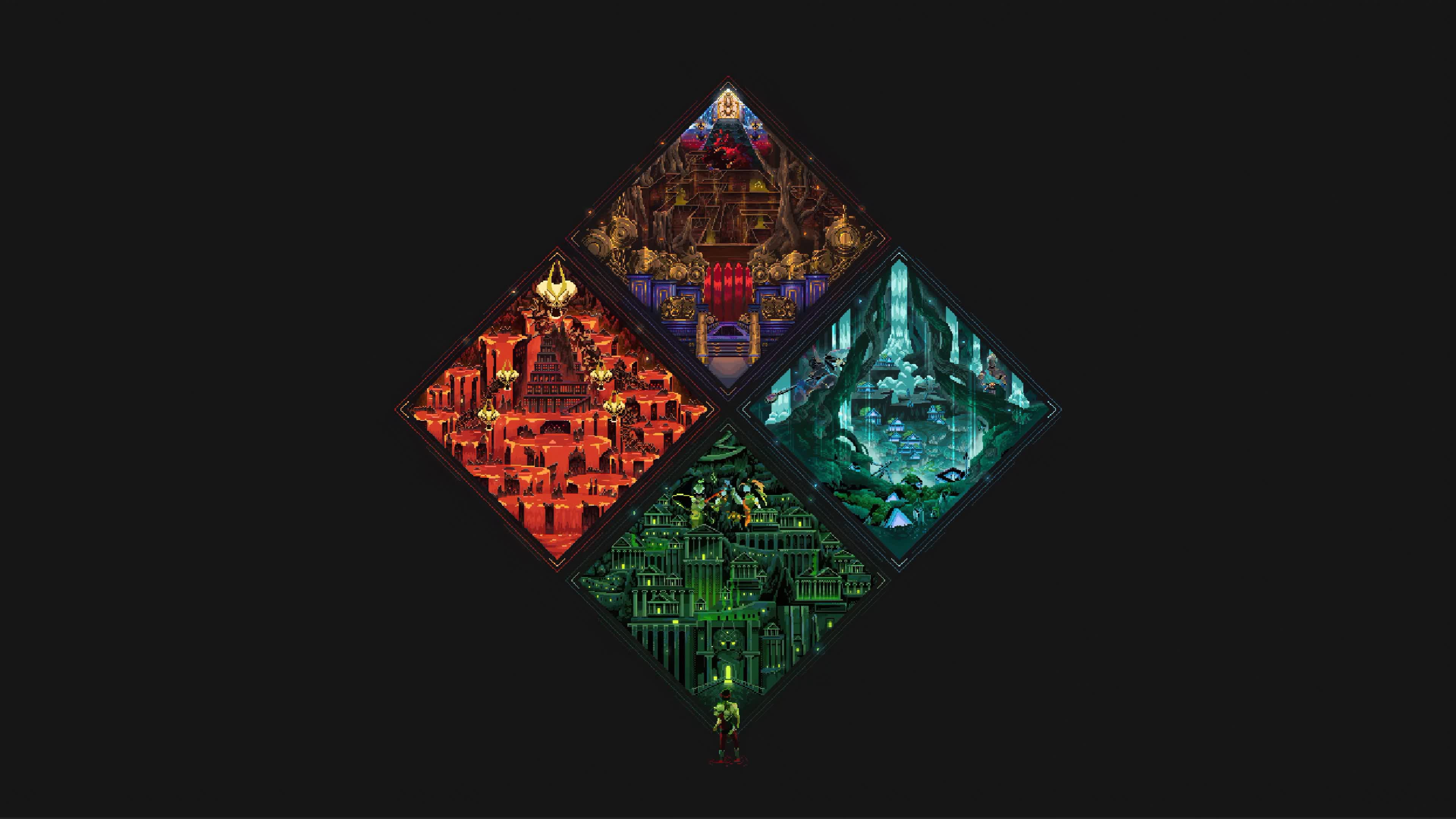 4K Version - Hades Pixel Biomes Game Live Wallpaper