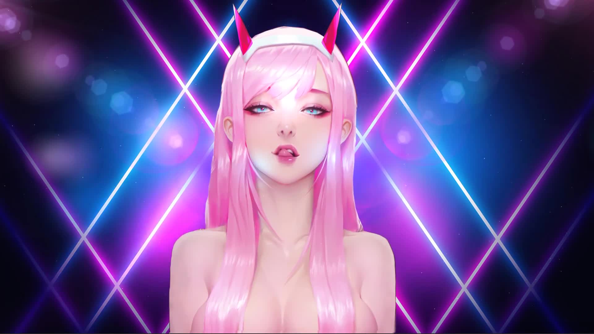 Zero Two Neon - Darling In The Franxx Digital Art By Zeronis Live Wallpaper