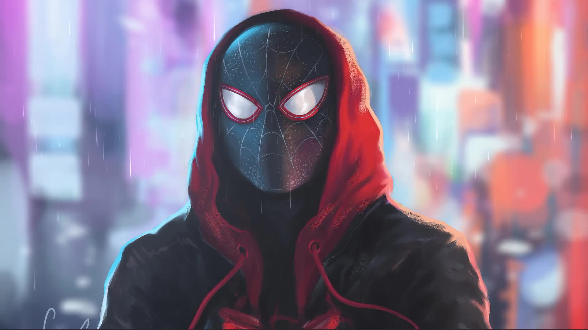 Spiderman With Hood Multiverse Live Wallpaper