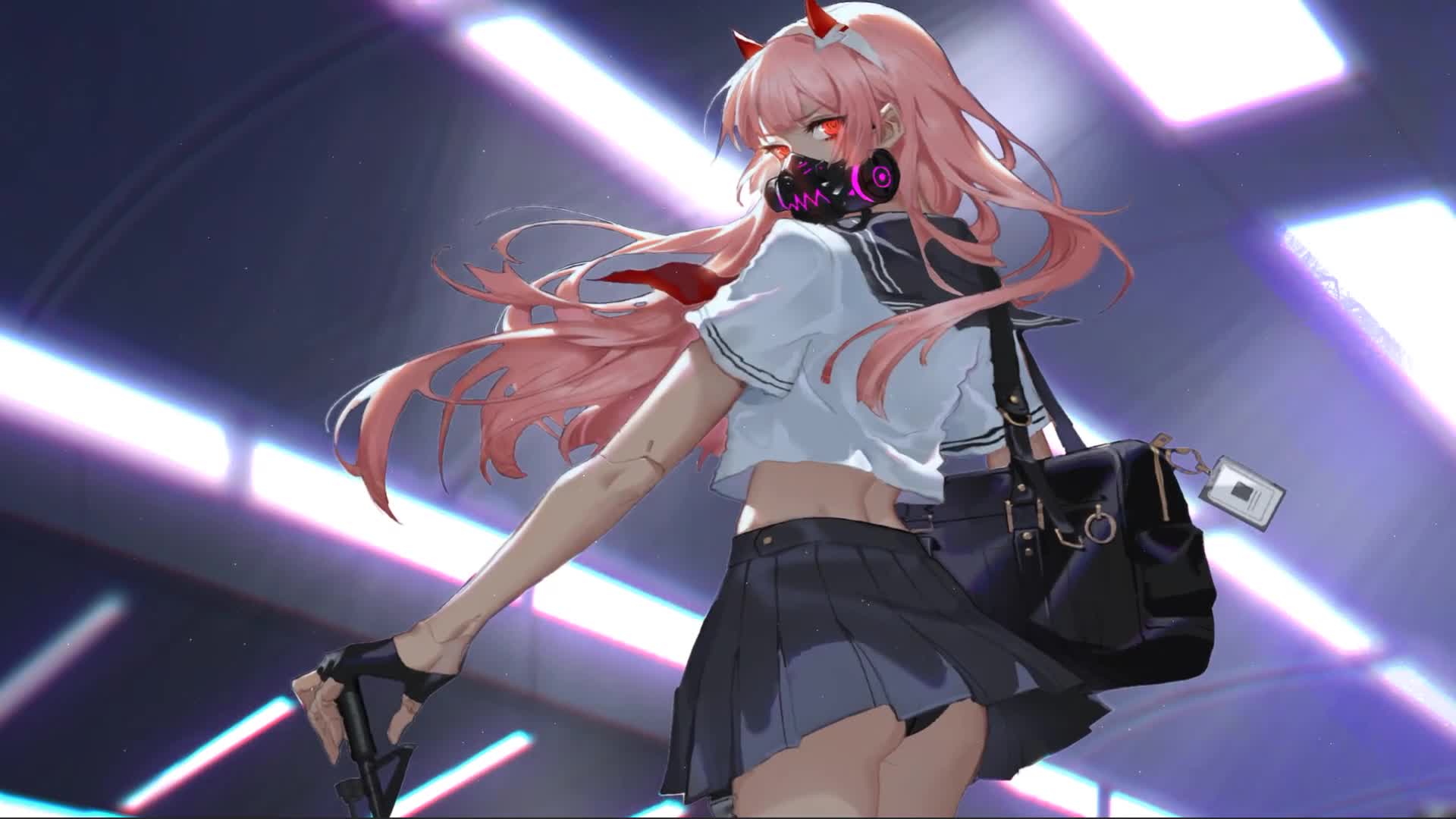 Zero Two Cyberpunk Metro - Darling In The Franxx Digital Art By Zhongfeng Lee Live Wallpaper