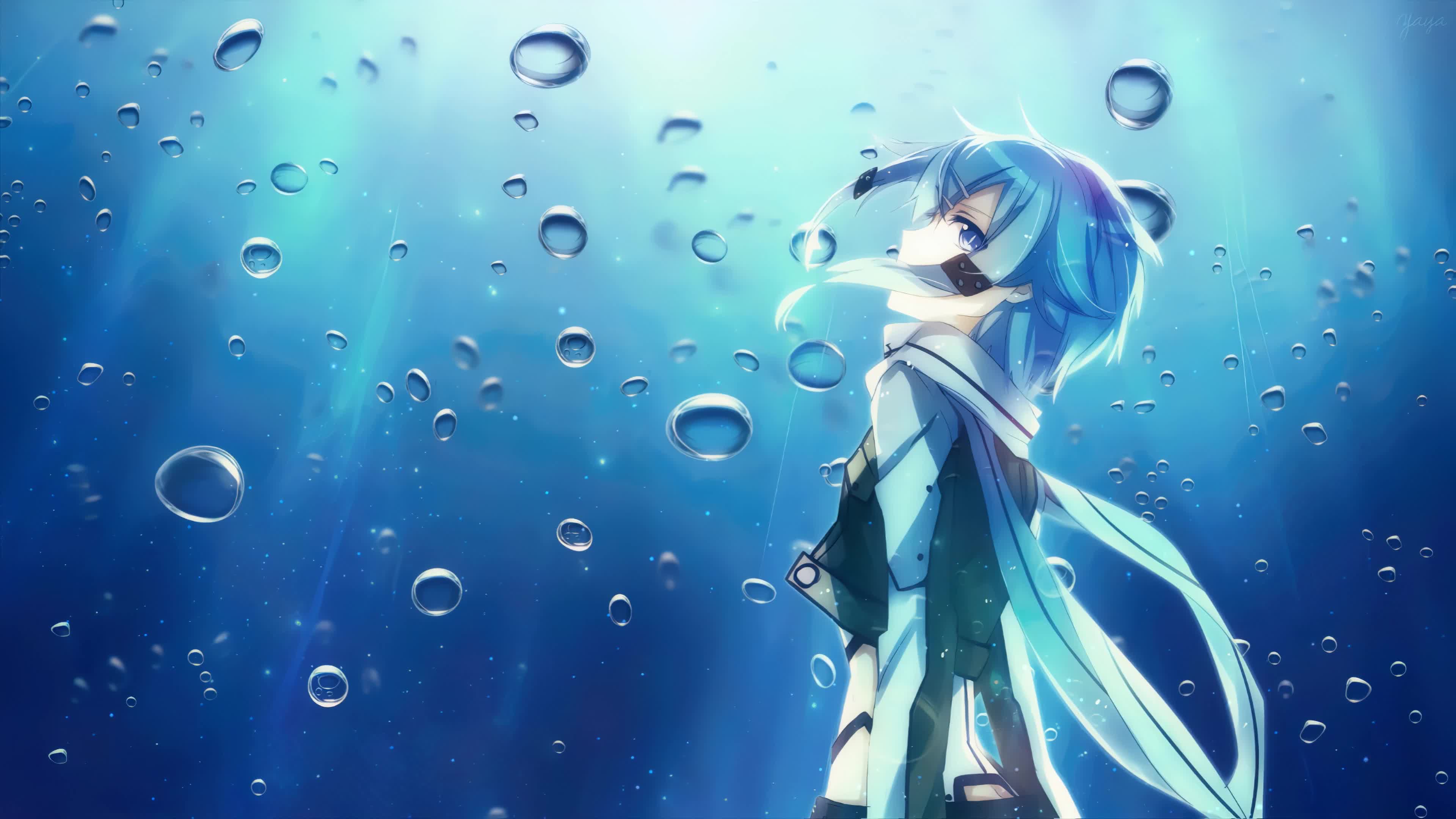 Asada Shino Under The Water Sword Art Online 4k Live Wallpaper