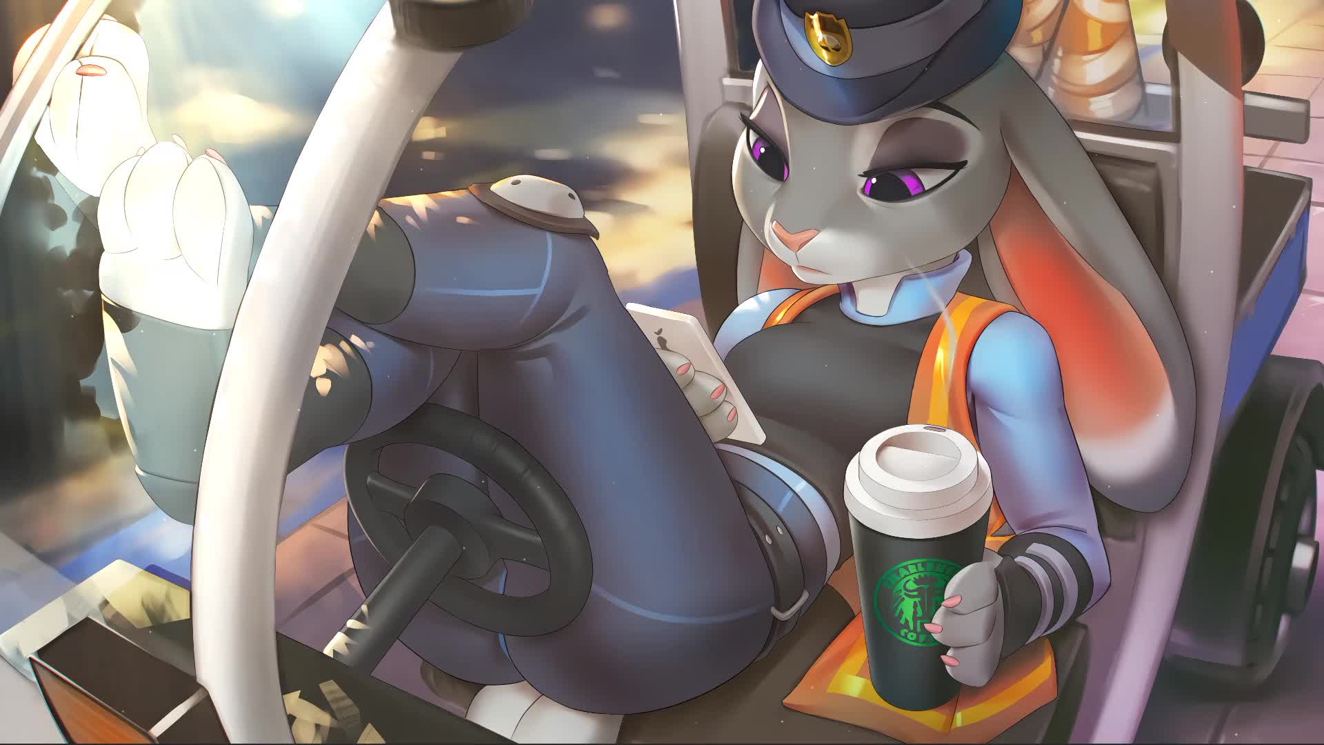 Zootopia Judy Hopps Coffe Break Cartoon Live Wallpaper