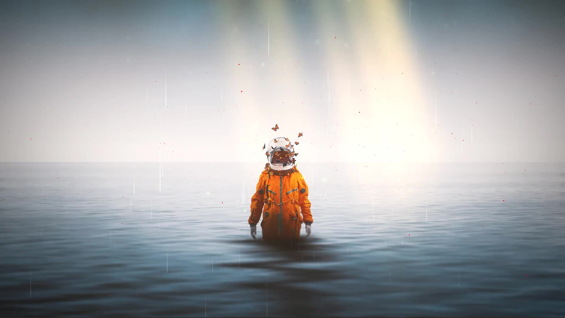 Lost Astronaut And Water Live Wallpaper
