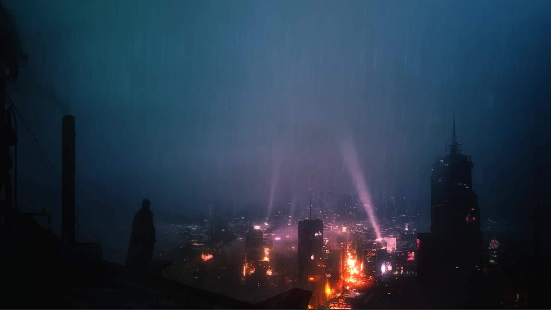 Batman Gotham City Lights Night Live Wallpaper