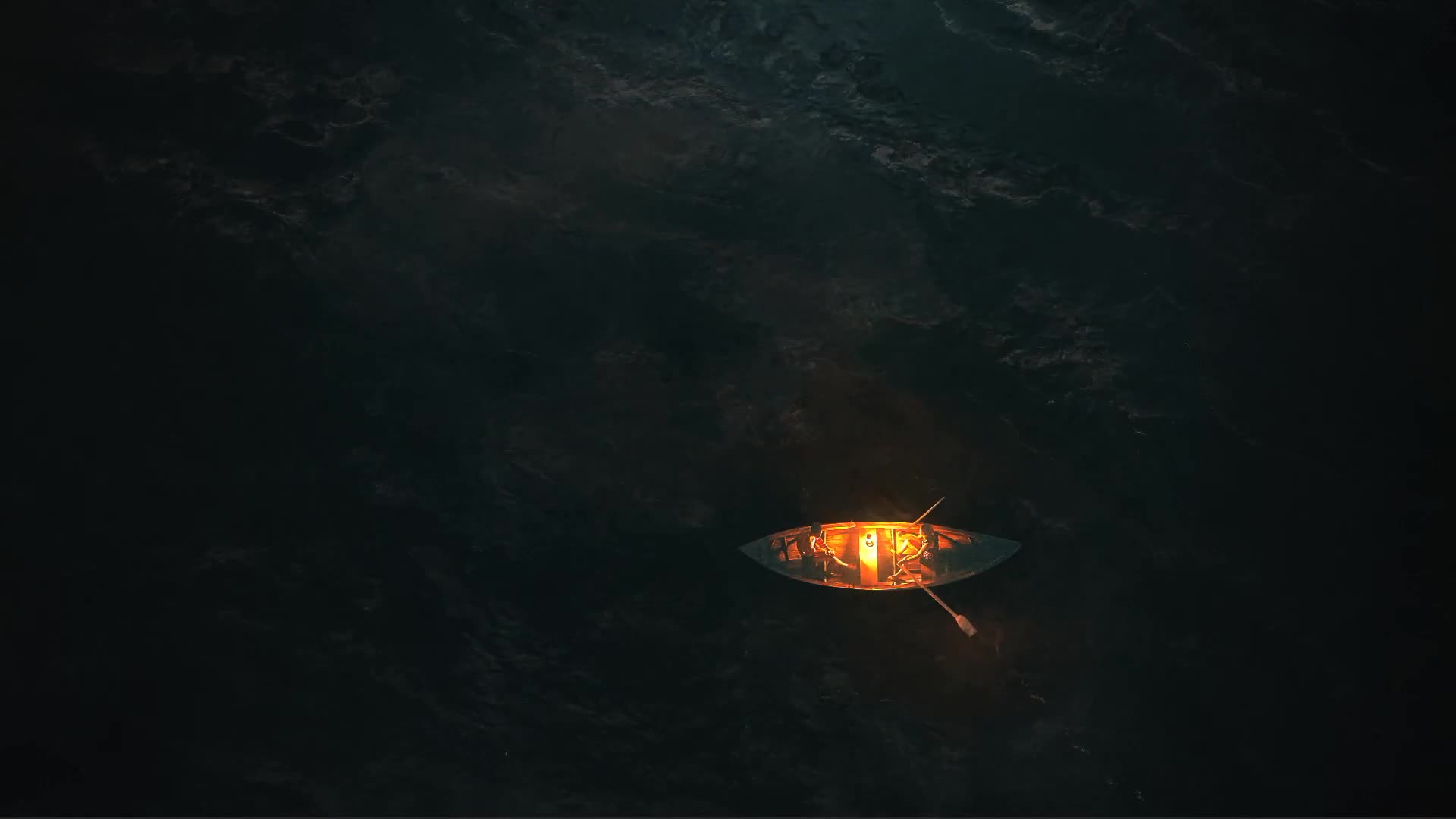 Boat With People In Black Ocean At Night Animated Windows Desktop